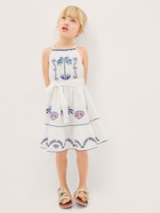 Monsoon Cream Shell & Palm Embellished Dress - Image 1 of 1