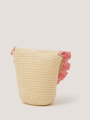Monsoon Cherry Gingham Straw Bag - Image 2 of 4