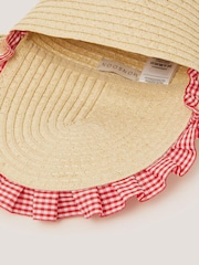 Monsoon Cherry Gingham Straw Bag - Image 4 of 4