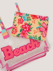 Monsoon Pink Clear Tropical Beach Bag - Image 3 of 3