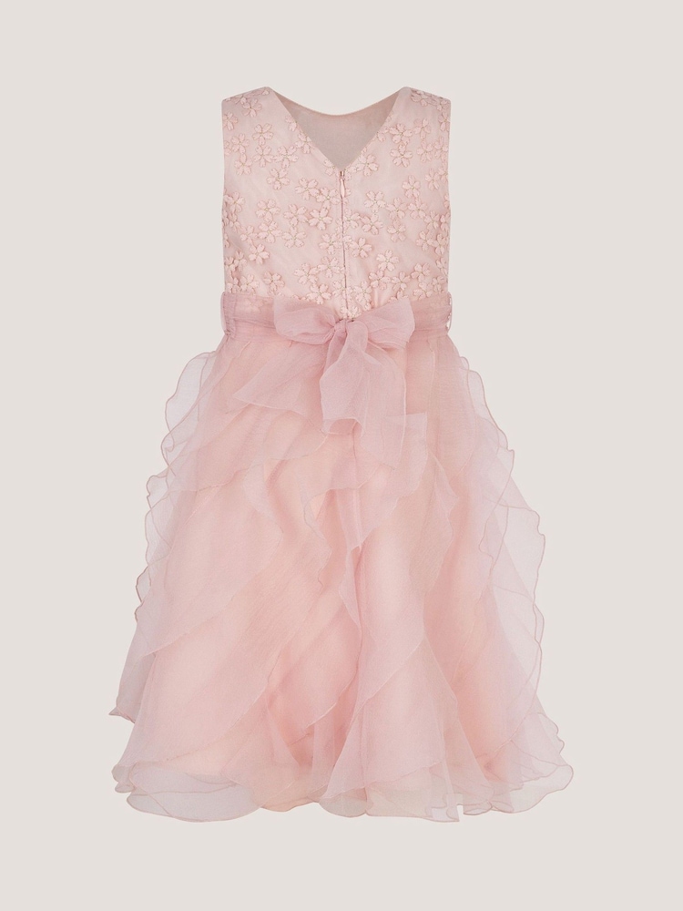 فستان حفلات بكشكشة مطرَّز بزهور أقحوان من Monsoon - Image 2 of 3 فستان حفلات بكشكشة مطرَّز بزهور أقحوان من Monsoon - Image 2 of 3