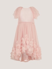 Monsoon Pink Eden Appliqué Rose Tulle Dress - Image 3 of 5