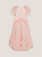 Monsoon Pink Eden Appliqué Rose Tulle Dress - Image 4 of 5