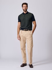 Aubin Blue Coleridge Textured Front Polo Shirt - Image 3 of 5