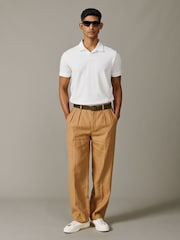 Белый - Рубашка поло с открытым воротником Aubin Heritage - Изображение 3 5