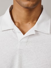 Белый - Рубашка поло с открытым воротником Aubin Heritage - Изображение 4 5