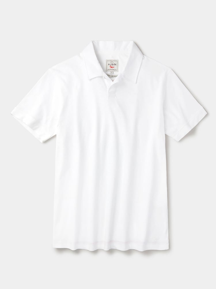 Белый - Рубашка поло с открытым воротником Aubin Heritage - Изображение 5 5