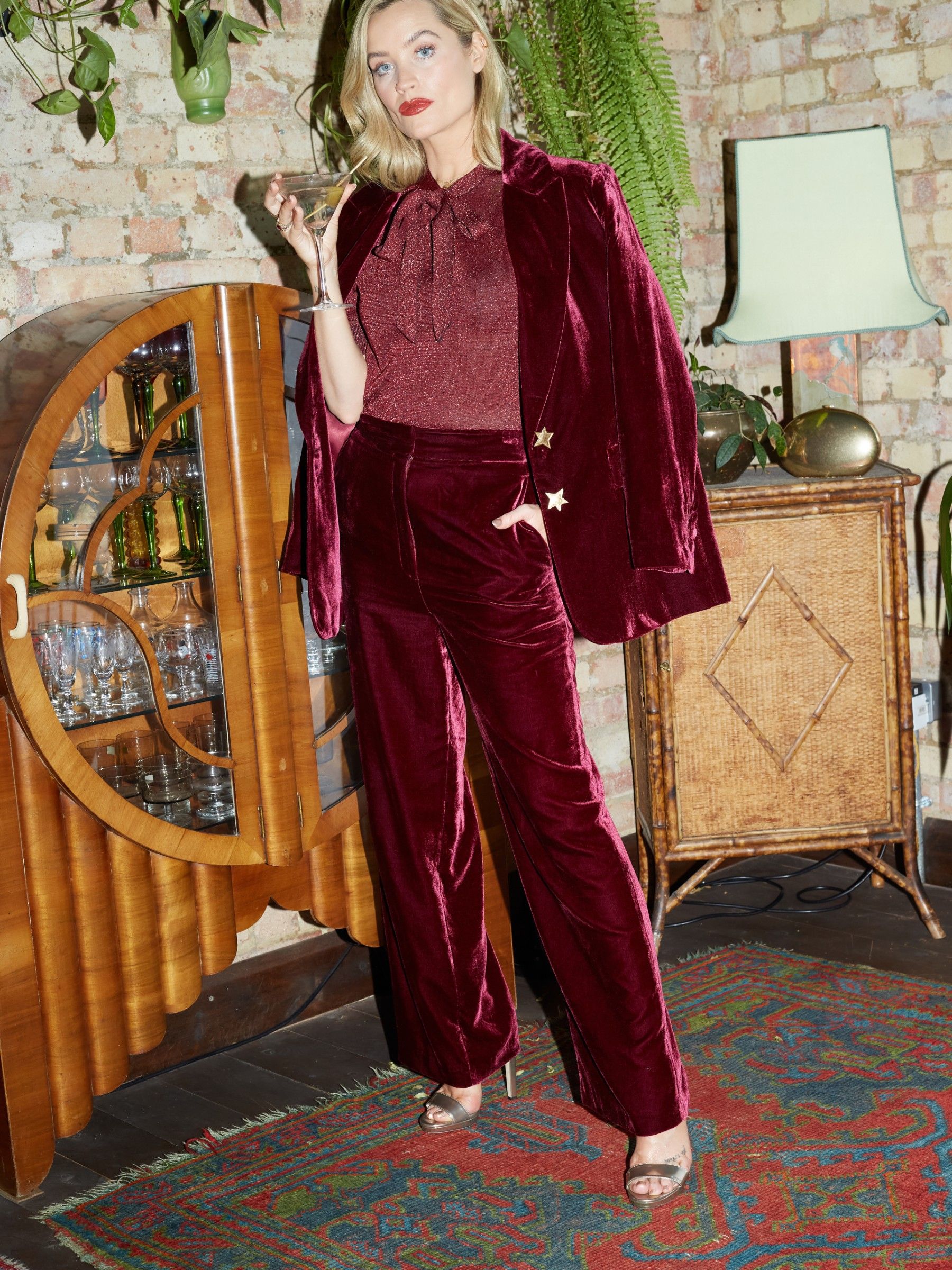 Buy Chinti & Parker Red Laura Whitmore Velvet Jacket from the Next