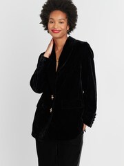 Chinti & Parker Laura Whitmore Velvet Black Jacket - Image 1 of 4