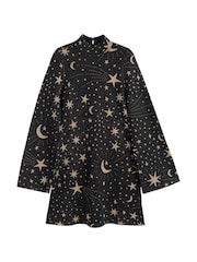 Chinti & Parker Laura Whitmore Constellation Black Mini Dress - Image 6 of 6