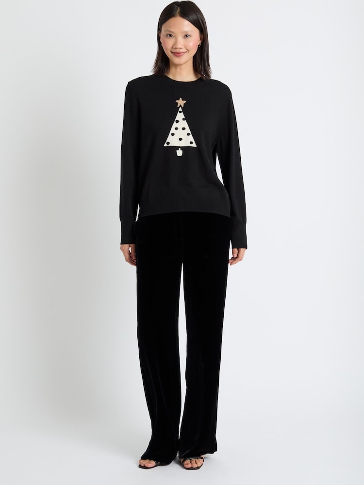 Chinti & Parker Wool Cashmere Xmas Tree Black Sweater - Image 1 of 4 Chinti & Parker Wool Cashmere Xmas Tree Black Sweater - Image 1 of 4