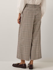 Monsoon Cream Carmen Check Wide Leg Trousers - Image 3 of 5