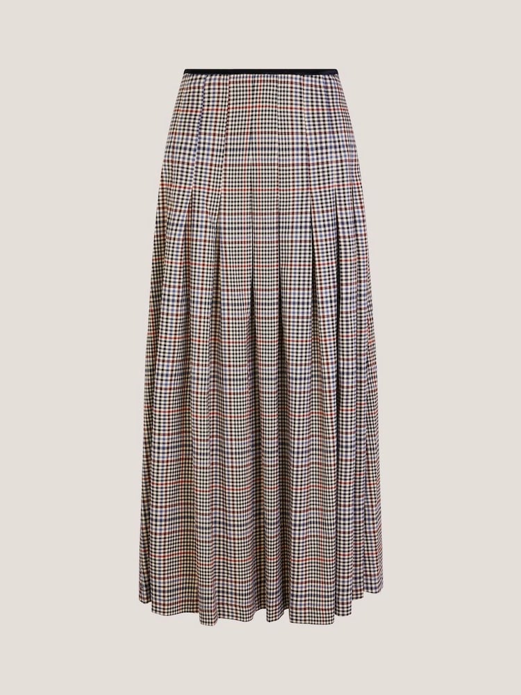 Monsoon Cream Carmen Check Pleat Midi Skirt - Image 6 of 6 Monsoon Cream Carmen Check Pleat Midi Skirt - Image 6 of 6