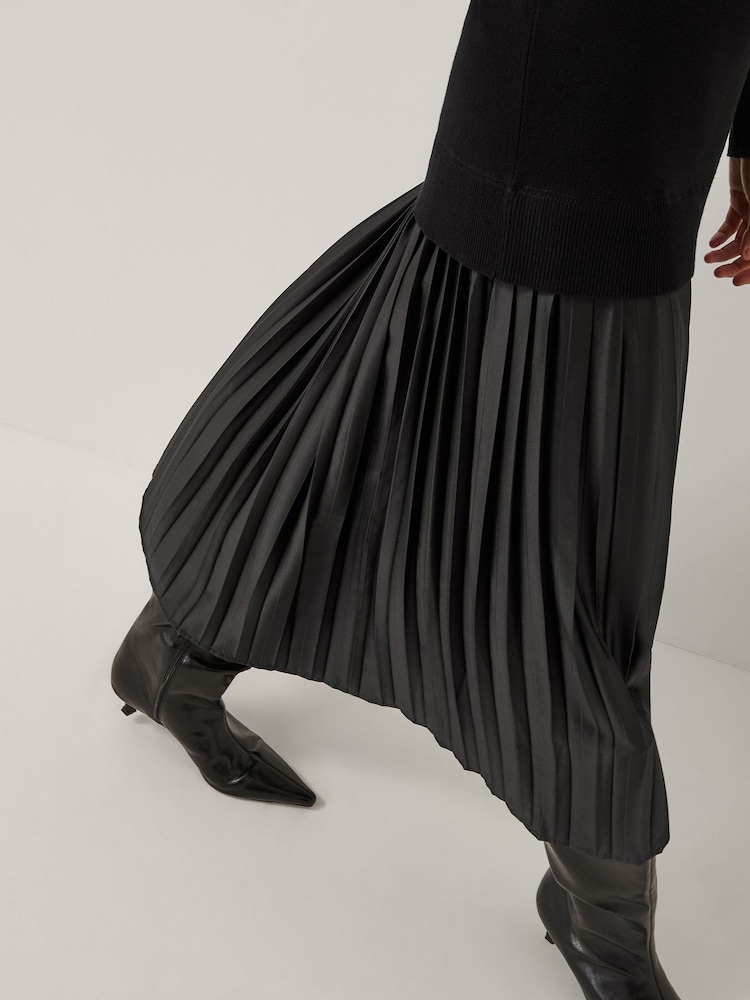 pleated dress with jumper Long Sleeve Jumper & Pleated Bottom Dress (7 Colours)