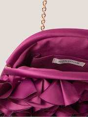 Monsoon Red Mindy Corsage Satin Clutch Bag - Image 3 of 4