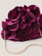 Monsoon Red Mindy Corsage Satin Clutch Bag - Image 4 of 4