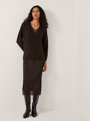 Monsoon Brown Fay Jumper Slip Dress - Image 1 of 5