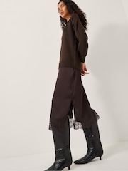 Monsoon Brown Fay Jumper Slip Dress - Image 2 of 5