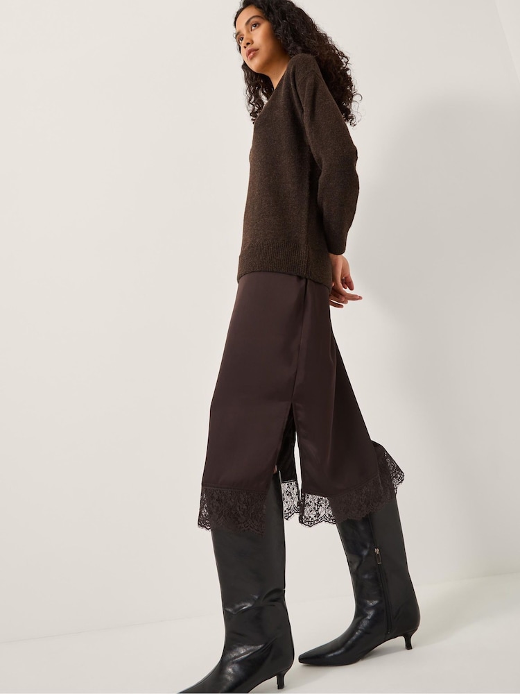 Monsoon Brown Fay Jumper Slip Dress - Image 2 of 5