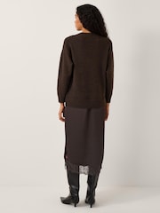 Monsoon Brown Fay Jumper Slip Dress - Image 4 of 5