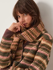 Monsoon Orange Scout Fair Isle Pattern Jumper & Scarf Set - Image 1 of 5