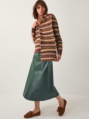 Monsoon Orange Scout Fair Isle Pattern Jumper & Scarf Set - Image 4 of 5