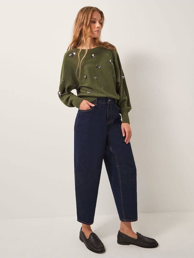 Monsoon Green Sable Sequin Embellished Jumper - Image 2 of 5 Monsoon Green Sable Sequin Embellished Jumper - Image 2 of 5