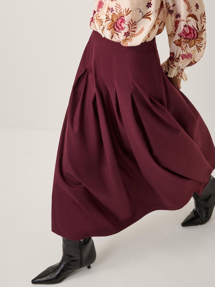 Monsoon Purple Dani Pleat Midi Skirt - Image 1 of 4 Monsoon Purple Dani Pleat Midi Skirt - Image 1 of 4
