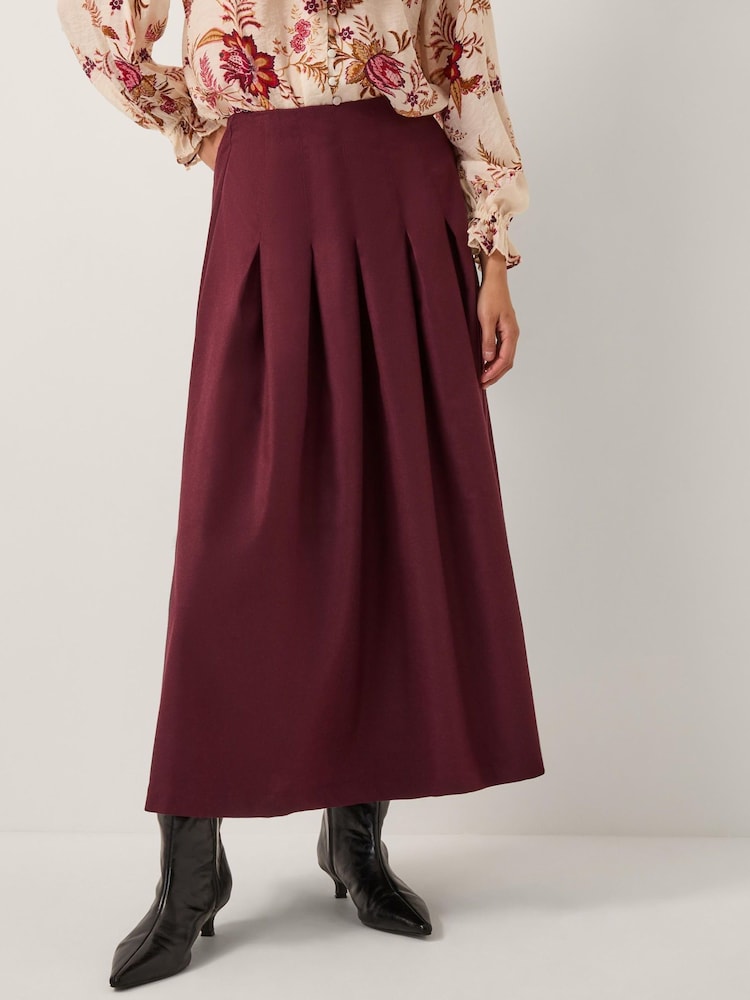 Monsoon Purple Dani Pleat Midi Skirt - Image 2 of 4 Monsoon Purple Dani Pleat Midi Skirt - Image 2 of 4
