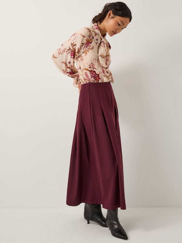 Monsoon Purple Dani Pleat Midi Skirt - Image 4 of 4 Monsoon Purple Dani Pleat Midi Skirt - Image 4 of 4