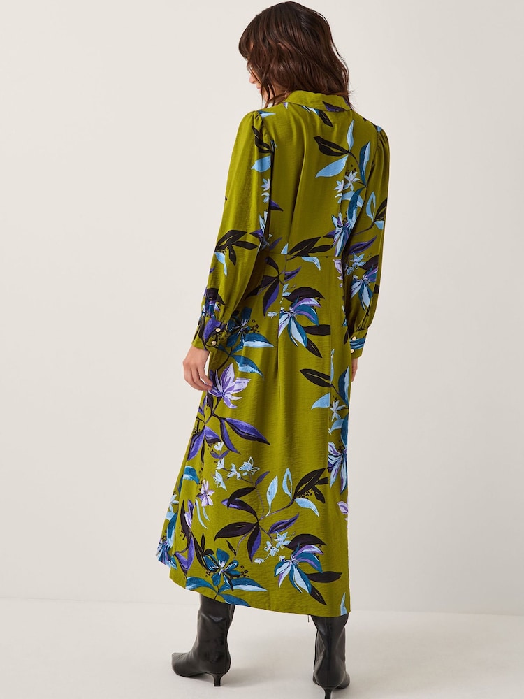 Monsoon Green Sonya Floral Print Midi Dress - Image 2 of 5 Monsoon Green Sonya Floral Print Midi Dress - Image 2 of 5