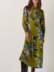 Monsoon Green Sonya Floral Print Midi Dress - Image 4 of 5