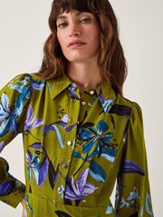 Monsoon Green Sonya Floral Print Midi Dress - Image 5 of 5