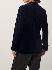 Monsoon Blue Mila Single Breasted Velvet Blazer - Image 3 of 6