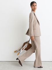 Reiss Stone Neutral Gabi Flared Suit Trousers - Image 4 of 8