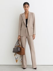 Reiss Stone Neutral Gabi Flared Suit Trousers - Image 6 of 8