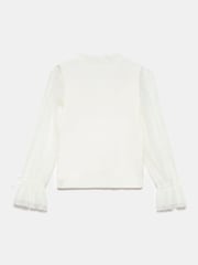 Mint Velvet White Sheer Sleeve Cardigan - Image 8 of 8