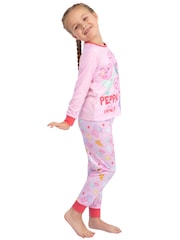 Character Pink Peppa Pig George Peppa And Evie Long Sleeve Pyjamas - Image 6 of 12