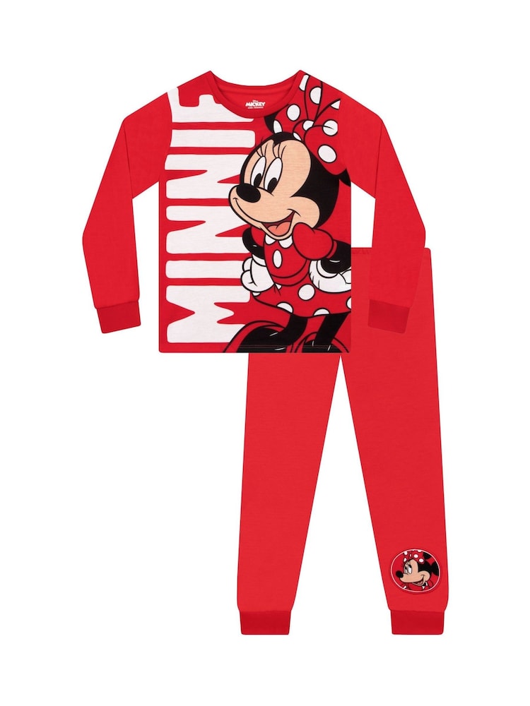 Character Red Disney Minnie Mouse Long Sleeve Pyjamas - Image 1 of 6 Character Red Disney Minnie Mouse Long Sleeve Pyjamas - Image 1 of 6