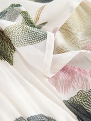 Ecru Floral Print Occasion Ruffle V-Neck Midi Dress - Image 7 of 7