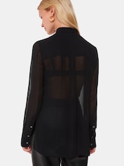 Whistles Black Amy Tie Detail Blouse - Image 2 of 4
