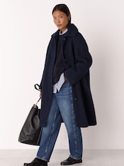 Whistles Blue Petite Petite Romy Boucle Coat - Image 3 of 4