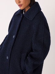 Whistles Blue Petite Petite Romy Boucle Coat - Image 4 of 4