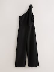 Schwarz - Schleifen-Schulter Wide-Leg Occasion-Jumpsuit - Bild 5 von 7