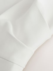 White Bow Shoulder Wide Leg Occasion Jumpsuit - Image 2 of 3