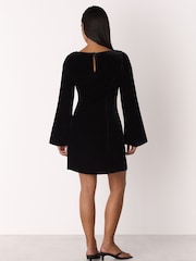 Negro - Whistles Velvet Flare Sleeve Dress - Imagen 2 de 4