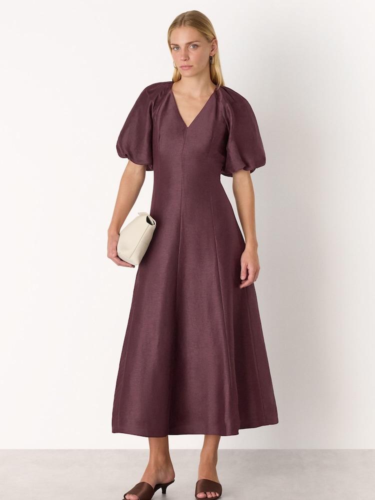 Whistles Red Silk Blend Taffeta Maxi Dress - Image 1 of 5