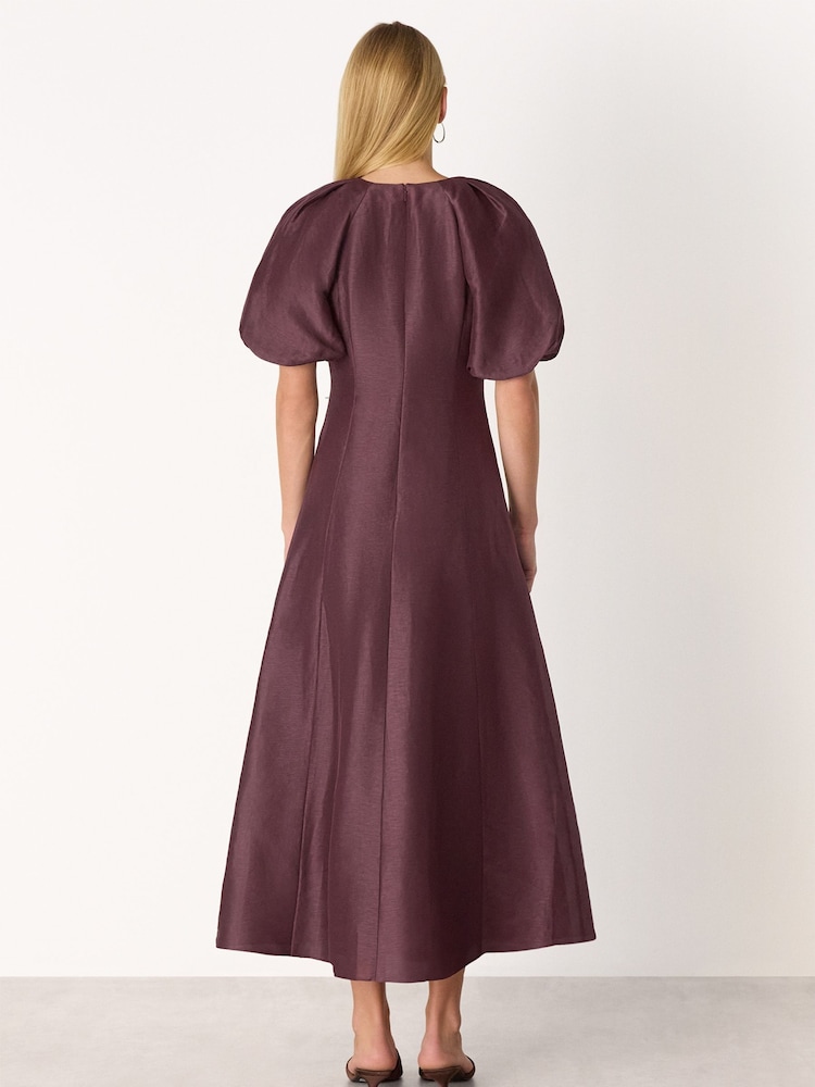 Whistles Red Silk Blend Taffeta Maxi Dress - Image 2 of 5