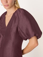 Whistles Red Silk Blend Taffeta Maxi Dress - Image 4 of 5