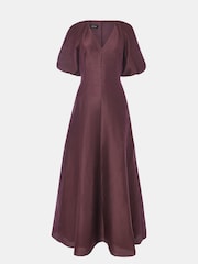 Whistles Red Silk Blend Taffeta Maxi Dress - Image 5 of 5